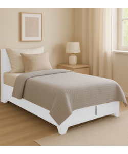 LETTO PIAZZA E MEZZA CONTENITORE CON PIEDINI "HI BOX" BIANCO 120X190 CM