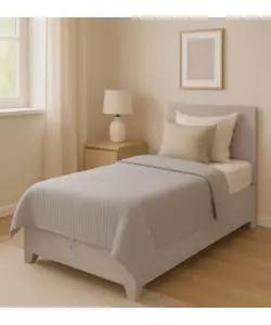 Letto singolo con rete contenitore e piedini "Hi Box" olmo naturale 90x190 cm