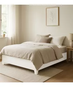 Letto matrimoniale con contenitore e piedini "Bed Box" bianco 160x190 cm