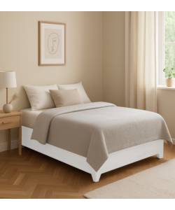LETTO PIAZZA E MEZZA CONTENITORE CON PIEDINI "BED BOX" BIANCO 120X190 CM