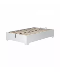 LETTO PIAZZA E MEZZA CONTENITORE CON PIEDINI "BED BOX" BIANCO 120X190 CM