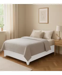 Letto una piazza e mezza con contenitore e piedini "Bed Box" bianco 120x190 cm