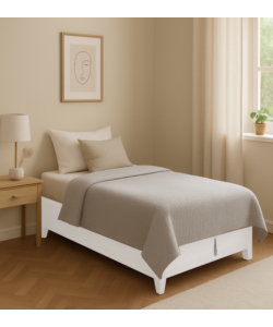Letto singolo contenitore con piedini "Bed Box" bianco 90x190 cm