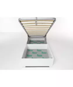 Letto singolo contenitore con piedini "Bed Box" bianco 90x190 cm