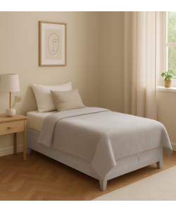 LETTO SINGOLO CONTENITORE CON PIEDINI "BED BOX" OLMO NATURALE 90X190 CM