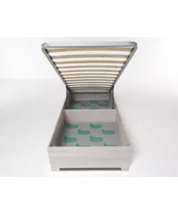 Letto singolo con rete contenitore e piedini "Bed Box" olmo naturale 90x190 cm