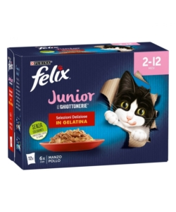 FELIX LE GHIOTTONERIE JUNIOR MANZO E POLLO, 12X85 GR