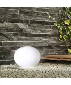 OVALE DECORATIVO DA ESTERNO LUMINOSO LED RGBB RICARICABILE 20X14 CM
