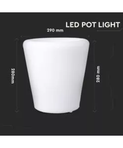 VASO DECORATIVO PER ESTERNO CON ILLUMINAZIONE LED RGB 28X29 CM