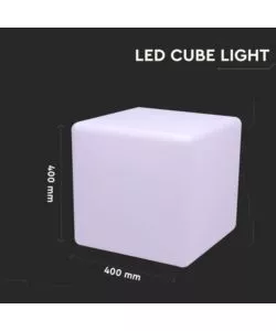 CUBO DECORATIVO PER ESTERNO CON ILLUMINAZIONE LED RGB E TELECOMANDO 40X40X40 CM