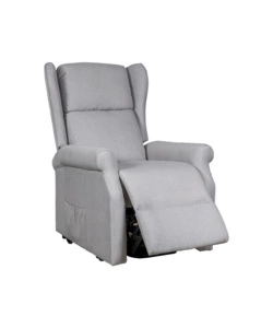 POLTRONA RELAX CON RECLINER ELETTRICO BELLAHOME "BERG" TESSUTO GRIGIO, 72,5X94X109 CM