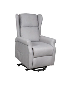 POLTRONA RELAX CON RECLINER ELETTRICO BELLAHOME "BERG" TESSUTO GRIGIO, 72,5X94X109 CM
