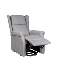 POLTRONA RELAX CON RECLINER ELETTRICO BELLAHOME "BERG" TESSUTO GRIGIO, 72,5X94X109 CM