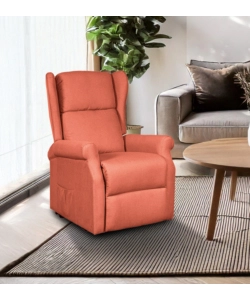 POLTRONA CON RECLINER ELETTRICO BELLAHOME "BERG" TESSUTO MATTONE, 72,5X94X109 CM