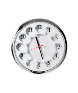 OROLOGIO DA PARETE TONDO - ARGENTO/BIANCO - 31 CM