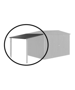 Tettoia laterale per casetta da giardino Biohort "Europa mis. 4/5" grigio scuro metallizzato - 42024