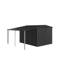 TETTOIA LATERALE PER CASETTA DA GIARDINO BIOHORT "EUROPA MIS. 6/7" COLORE GRIGIO SCURO METALLIZZATO, 42034
