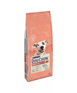 CROCCHETTE PER CANI PURINA "DOG CHOW" ADULTO DI TUTTE LE TAGLIE CON SALMONE 14 KG