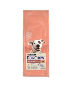 CROCCHETTE PER CANI PURINA "DOG CHOW" ADULTO DI TUTTE LE TAGLIE CON SALMONE 14 KG