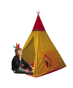 TENDA PER BAMBINI MODELLO "INDIANI" CON PALI IN PLASTICA, 100X100X135 CM