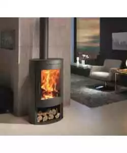 STUFA A LEGNA PANADERO "OVAL" GRIGIO 8,7 KW