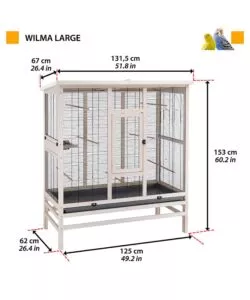 VOLIERA PER UCCELLI "WILMA" IN LEGNO, 131.5X67XH153 CM - FERPLAST