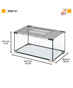 GABBIA PER TOPI E RATTI IN VETRO " JERRY 80", 81,7X46,9X43,1 CM - FERPLAST