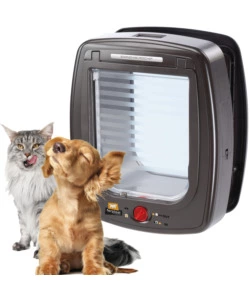PORTINA PER GATTI GRANDI E CANI DI TAGLIA PICCOLA FERPLAST "SWING MICROCHIP LARGE" CON CHIUSURA 4 VIE E PROTEZIONE ARIA IN PLASTICA MARRONE 26,5X16,2X31,5 CM