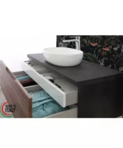 MOBILE BAGNO SOSPESO "RAVELLO" NOCE, 110X46X40 CM