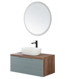 MOBILE BAGNO SOSPESO "AMALFI" VERDE SALVIA, 90X46X40 CM