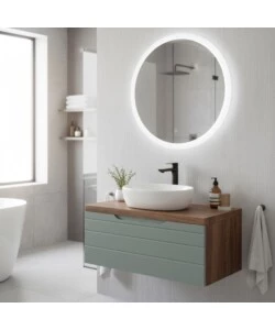 MOBILE BAGNO SOSPESO "AMALFI" VERDE SALVIA, 90X46X40 CM