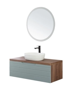 MOBILE BAGNO SOSPESO "AMALFI" VERDE SALVIA, 110X46X40 CM