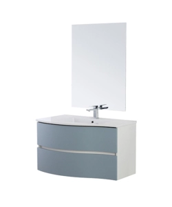 MOBILE BAGNO SOSPESO "MINORI" AD ONDA AZZURRO, 91X51,5X50 CM