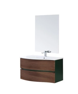 MOBILE BAGNO SOSPESO "MINORI" AD ONDA VERDE, 91X51,5X50 CM