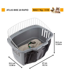 TRASPORTINO DA BICICLETTA PER CANI DI PICCOLA TAGLIA "ATLAS BIKE 20 RAPID" - FERPLAST