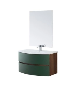 MOBILE BAGNO SOSPESO "MAIORI" VERDE BOTTIGLIA, 91,5X51X50 CM