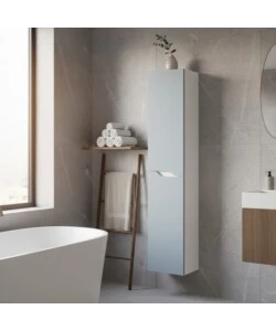 COLONNA PENSILE PER BAGNO AZZURRO POLVERE, 30X24X150 CM