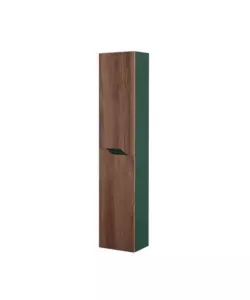 COLONNA PENSILE PER BAGNO NOCE E VERDE BOTTIGLIA, 30X24X150 CM