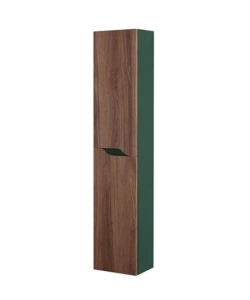 COLONNA PENSILE PER BAGNO NOCE E VERDE BOTTIGLIA, 30X24X150 CM