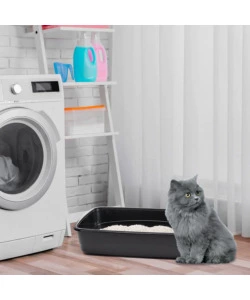 LETTIERA TOILETTE GATTO APERTA FERPLAST "NIP 30" NERO 49,5X64,5X14,5 CM