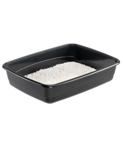 LETTIERA TOILETTE GATTO APERTA FERPLAST "NIP 30" NERO 49,5X64,5X14,5 CM