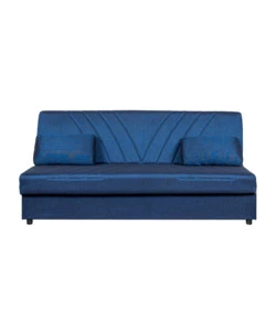 DIVANO LETTO "FIJI" 3 POSTI IN TESSUTO BLU CON CASSETTONE CONTENITORE, 183X81X89 CM