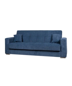 DIVANO LETTO "ATENA" 3 POSTI IN TESSUTO BLU SCURO, 226X85X92 CM