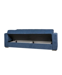 DIVANO LETTO "ATENA" 3 POSTI IN TESSUTO BLU SCURO, 226X85X92 CM