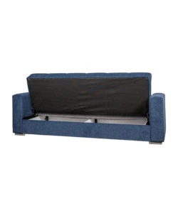 DIVANO LETTO "ATENA" 3 POSTI IN TESSUTO BLU SCURO, 226X85X92 CM