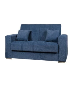 DIVANO LETTO "ATENA" 2 POSTI IN TESSUTO BLU SCURO, 158X85X92 CM