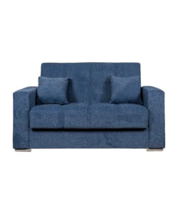 DIVANO LETTO "ATENA" 2 POSTI IN TESSUTO BLU SCURO, 158X85X92 CM