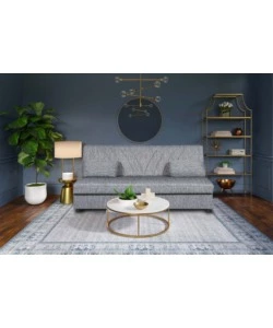 DIVANO LETTO 3 POSTI "FIJI" GRIGIO CON CASSETTONE CONTENITORE, 183X81X89 CM