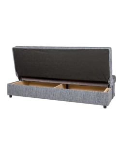 DIVANO LETTO 3 POSTI "FIJI" GRIGIO CON CASSETTONE CONTENITORE, 183X81X89 CM