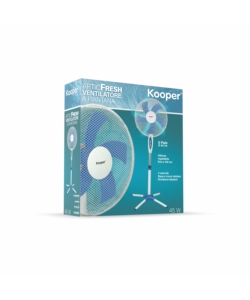 VENTILATORE A PIANTANA 5 PALE COLORE BIANCO E BLU, 130 CM